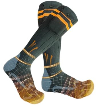 Calcetines Calefactables para Hombres - Recargable 4 Niveles de Calefacción - Calcetines Térmicos para Exterior,para Hombres Esquí Senderismo Ciclismo Deportes De Invierno Viaje Diario