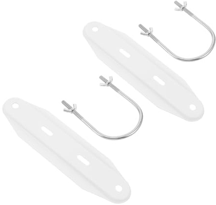 Garneck Support Métallique de Radiateur à Bain D'huile 2 Crochets en U et 2 Plaques Blanches, Kit de Fixation 4 Pièces pour Chauffage Électrique, Base Stable et Roulettes de Rechange,