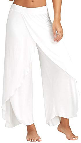 Pantalon Ouvert Sur les Côtés Femme Baggy Hip Hop Danse Sport Yoga Pilates Pantalon Jambe Large Taille Haute Palazzo Bouffant Sarouel Trousers Legging Sweatpants de Plage Jogging Pyjama Wide Leg Pants