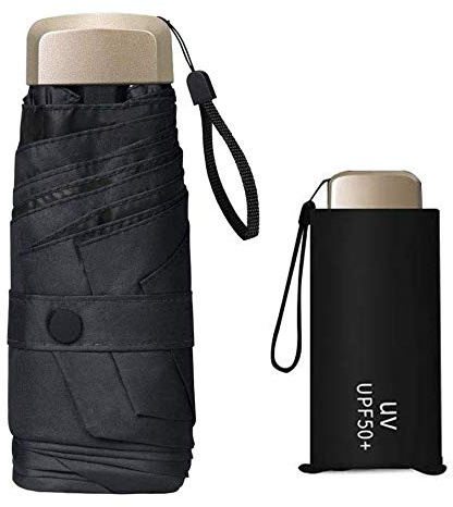 Jzhen Mini Ombrello Portatile,Ombrello Pieghevole Piccolo Ombrello Compatto Antivento,Doppia-Uso Ombrello da Sole/Pioggia,UPF>50+
