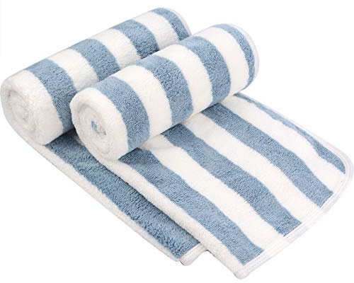 VIVOTE Microfibre Hand Towels for Bathroom, Super Soft & Fluffy Hand Towels, Super Water Absorbent & Quick Dry Towels, 100% Microfibre, 40x76cm 2 Pcs blue