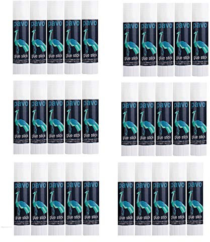 Pavo Klebestifte 30 Stück a 10 Gramm Klebestick Kleber lösungsmittelfrei Kinderkleber Bastelkleber Schulkleber Kinderklebestift Klebstoff