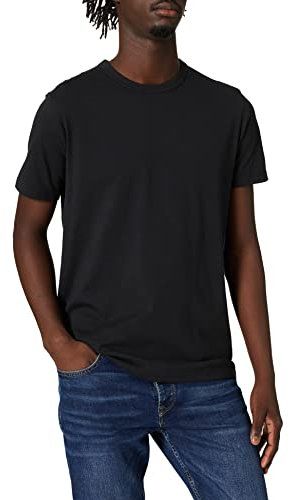 Marc O'Polo Herren T-Shirt aus Bio-Baumwolle mit Rundhalsausschnitt, Schwarz (Black), L