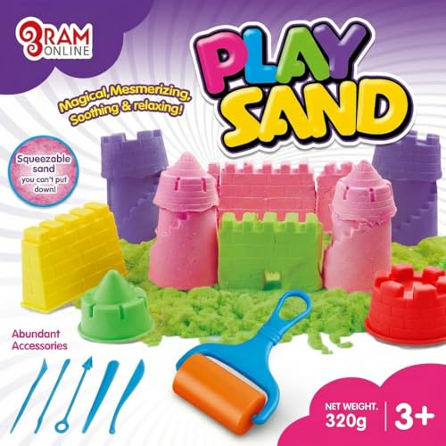 Ram© 4 x Sable magique pour enfants avec moules en forme de château