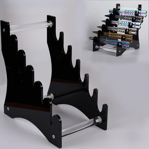 WANLIAN Présentoir de couteaux, présentoir de couteaux à collectionner,pour organisateur de couteaux de poche et décoration de la maison display hut(noir)
