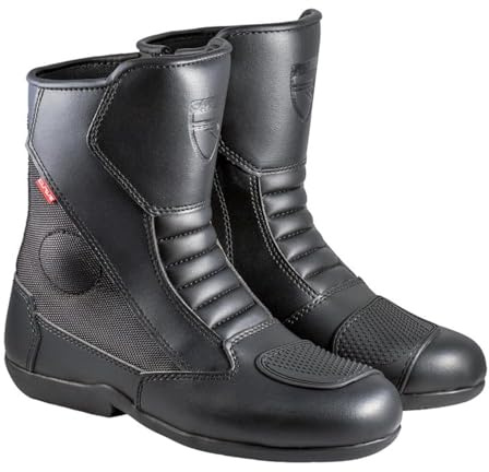 Bottes moto CURVE Magnes WP noires | Homme, Femme | Microfibre | Usage urbain | Protections cheville et talon, Détails réfléchissants, fermeture éclair, semelle antidérapante, homologuée