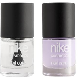 NIKECOSMETICS - Laca de Uñas Violet Pearl 8 ml + Top Coat 8 ml, Color Lila, Transpirable, Efecto Brillante y de Larga Duración, Fácil de Aplicar, Secado Rápido, Fórmula Vegana