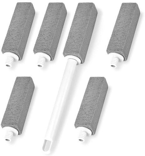 ddLUCK Toilette Putzstein Mit Lang Griff, FußPflege Bimsstein Toilettenreiniger, Toiletten Reinigung Cleaning Blocks, Toilet Brush Für WC Küche Grill Waschbecken Pool Badewanne (6)