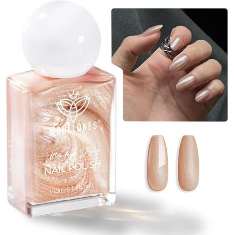 Modelones Glitzer Gold Nagellack 15 ML - Schnelltrocknend Langanhaltend für DIY Maniküre Salon Geschenk