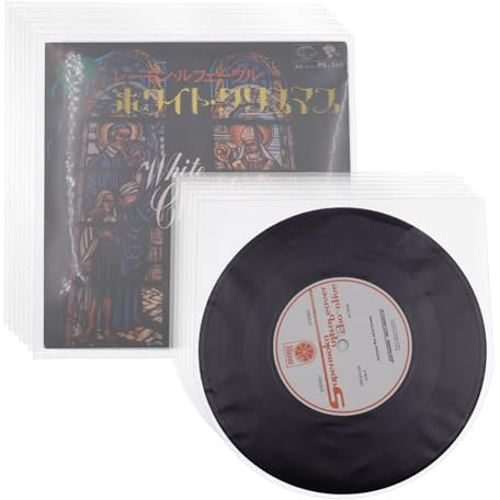 Custodie per dischi in vinile, 50 custodie interne per dischi in vinile e 50 custodie esterne in plastica antistatica per dischi in vinile da 17,8 cm