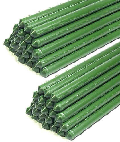 G-LEAF 50-pack trädgårdsinsatser 11 mm växtinsatser robust växtstöd 120 cm långt, växthållare, klättringshjälp inomhusväxter plast, växtstabiliserande pinne, växtpinne, blomhållare