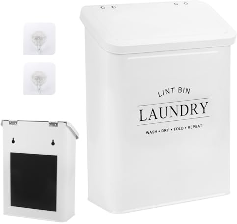 Contenedor Magnético para Pelusa para Lavandería, Contenedor de Pelusa Magnético para Cuarto de Lavado con Cepillo de Pelusa, Organizador Magnético Para la Colada Montado en la Pared para Lavadora