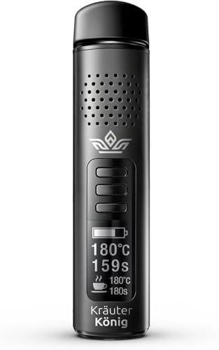 KräuterKönig K1 Vaporizzatore Erba | Garanzia 2 Anni, Vaporizzatore con Batteria da 1.000mAh, Timer, Display OLED e 38 Secondi fino a 224°C