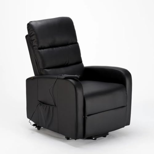 Totò Piccinni Poltrona Relax ELIZABETH reclinabile elettrica con alzapersona in similpelle Nero