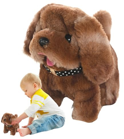 Cane parlante che cammina, giocattolo per cani in movimento per bambini | Giocattolo da passeggio animato | Cucciolo di peluche interattivo, cane elettronico da passeggio realistico adorabile per uso