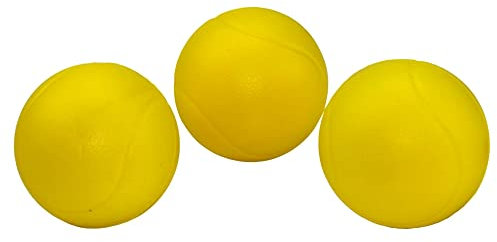alldoro 60051 XXL Softbälle 3er Set, Riesen Softball ca. Ø 7 cm als Zubehör für Federballset, große Badminton und Tennis Schläger, Ersatz-Bälle zum Spielen am Strand und Outdoor, gelb