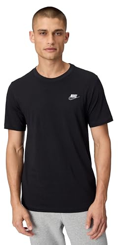 Nike Men's Sportswear Club T-Shirt, Black/White/Dark Grey, Large