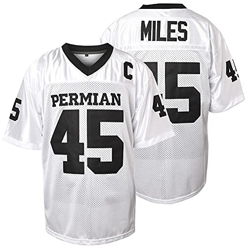 Boobie Miles Jersey, 45 Permian Friday Night Lights Football Jersey White Black S-XXXL (Small, White)