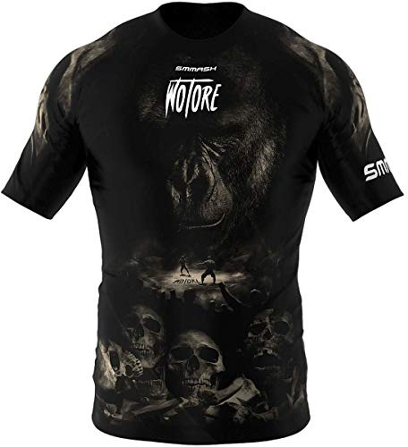 SMMASH Helion Rashguard Hombre Manga Corta, Camisetas Hombre para MMA, Artes Marciales, Krav Maga, BJJ, K1, Karate, Material Transpirable y Antibacteriano