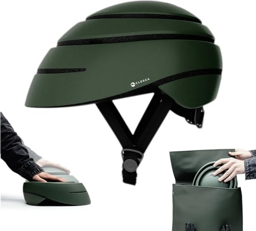 CLOSCA. Casco Plegable para Bicicleta y Patinete eléctrico. Ligero, Compacto y homologado. Diseño Urbano Unisex para Hombre y Mujer. Casco Bici Adulto para Ciclismo y Ciudad.