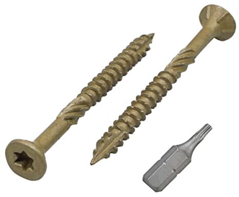 Marcopol Lot de 250 vis de finition anti-corrosion avec tête fraisée/Torx, 3,5 x 40 mm, pointe de type 17 - vis d’extérieur pour terrasse en bois (vert)