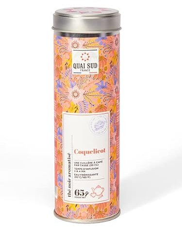QUAI SUD Thé Noir aromatisé Coquelicot Boîte ronde 65g Coquelicot