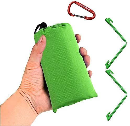 Waterproof Camping Tarp, Ultralight Tent Footprint Backpacking Tarp for Camping, Hiking and Outdoor Activities (Green)