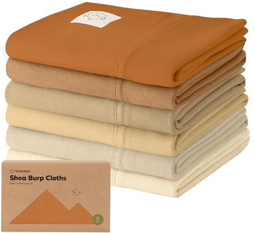Organic Burp Cloths Baby Girl, Boy - 6-Pack Large Baby Burp Cloths, Super Absorbent Burping Cloths for Babies, Soft & Plush Cotton Burp Cloth, Spit Up Burp Rags, Newborn Burp Clothes (Terracotta)