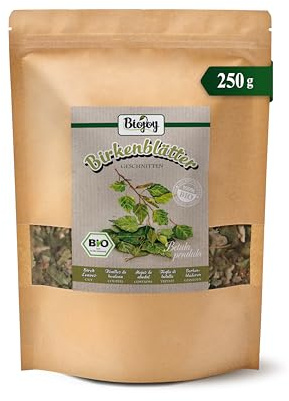 Biojoy Tisane de Feuilles de Bouleau BIO (250 g), séchées et coupées (Betula pendula)