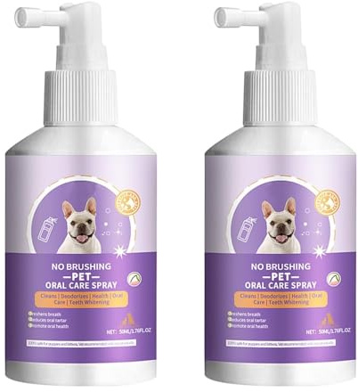 Ieron 2 sts Pet Oral Spray för hundar och katter, tandvårdsmedel för husdjur, naturlig andedräktsbehandling, andfräschare för hund och katt