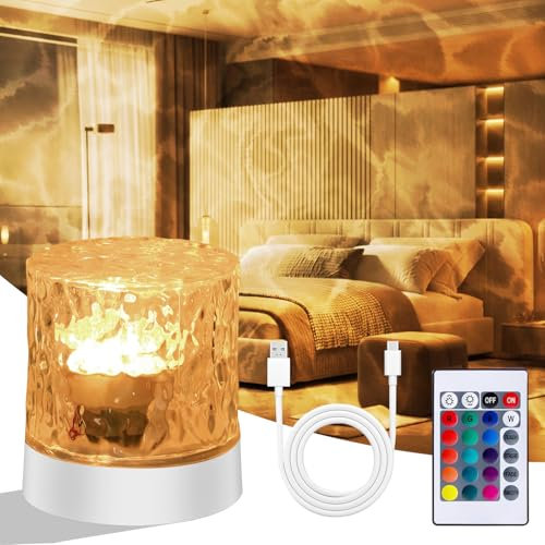 HIYAA Galaxy Projector Light for Bedroom, Ocean Wave Galaxy Night Light with 16 Colors 30 Lighting Modes, Remote Control, RGB Dimmable, Rechargeable for Kids Bedroom Party Rooms Decor