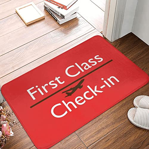 Fußmatten 40X60Cm First Class Check-In Haustürmatte Antibakterielle Badteppich Rutschfester Bodenmatte Für Außen Innen Flur
