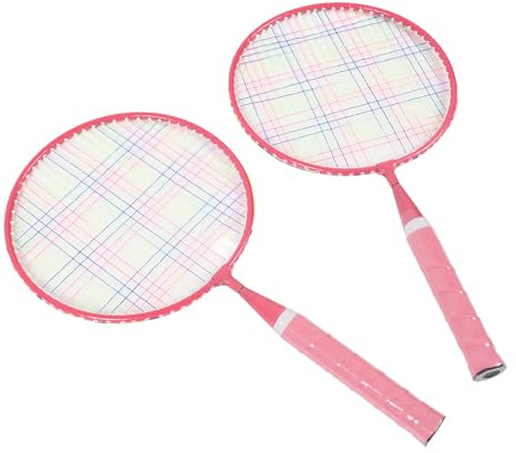 Ensemble de Raquettes de Badminton pour Enfants, Jouet Léger et Portable en Alliage, Ensemble de Raquettes de Tennis pour L'équilibre et la Forme Physique des Enfants (Rose)