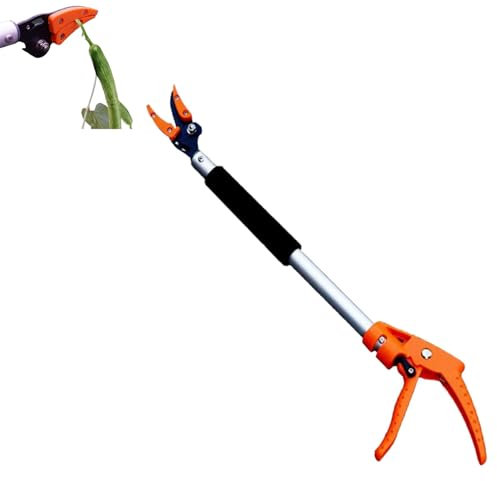 23.6Inch Long Handled Garden Shears & Pruner, Long Reach Tree Pruner, Durable Secateurs for Fruit Picking, Tree Pruning and Deadheading