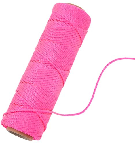 GORGECRAFT Deep Pink Nylon String Line 250Ft Length #18 Braided Mason Line Nylon Twine Decoy Line Masonry String for Masonry Jobs and The Layout of General Construction Gardening DIY Project