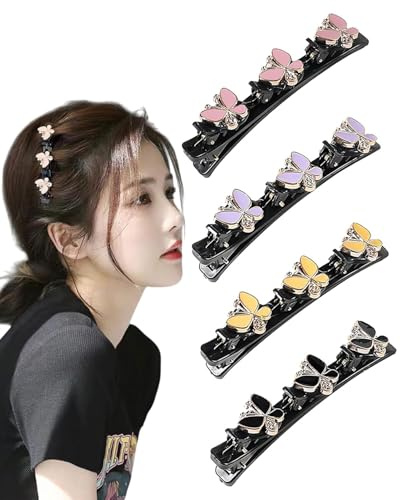MOPZIJA 4 Pezzi fermacapelli donna,Fermagli Capelli, fermaglio capelli donna,Mollette Barrette Capelli Rettangolari Francesi en Acrilico Per Donne Accessori Capelli,forcina a becco d'anatra
