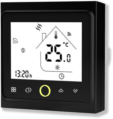 Caslant 002 Serie Wi-Fi Termostato - Termostato con Pantalla Táctil Programable para Calefacción o Aire Acondicionado - Control Remoto Desde Teléfono Móvil Compatible con Alexa, Google Home e IFTTT