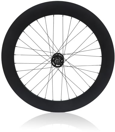 Juego De Ruedas para Bicicleta De Piñón Fijo 700C Altura De 70mm Aleación De Aluminio Bicicleta De Pista Ruedas Delantera Y Trasera 100/120mm Freno V-Brake 32H Bujes(Front)