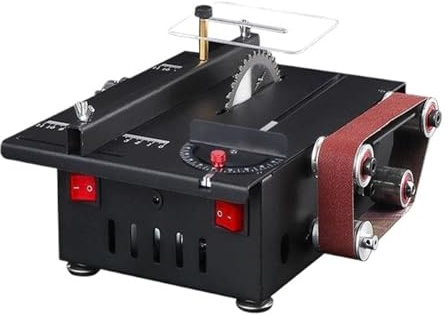 Mini Sierra De Banco 150W, Mesa Circular Velocidad Variable, Profundidad Corte 30mm, Máquina Lijado Sobremesa DIY Con 10 Cinturones Para camión y barco(30mm-Standard-Type)