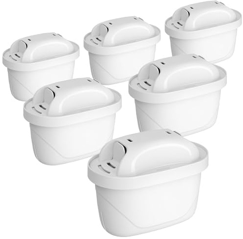 Wasserfilter Kartusche, Filterkartuschen Ersatz Kompatibel mit Brita Maxtra+ Plus Maxtra Pro All-in-1 Filtration fur Kalkentfernung filtert PFAS, Chlor, Kalk, 6 Stück