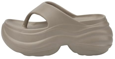 Generisch Ciabatte da donna con tacco, sandali estivi con plateau 8 cm, con tacco alto, antiscivolo, da donna, estive, per il tempo libero, da spiaggia, da doccia, cachi, 40 EU