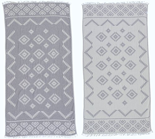 Bersuse 100% Cotton - Teotihuacan Turkish Towel - Silver Grey
