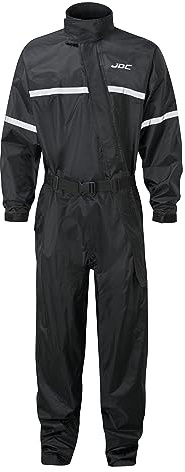 JDC Motociclo Motocicletta Tuta Intera Anti Acqua Antiacqua 1PC 1 Pezzo Pioggia - Shield - Nero - XL - Lunghezza Lungo