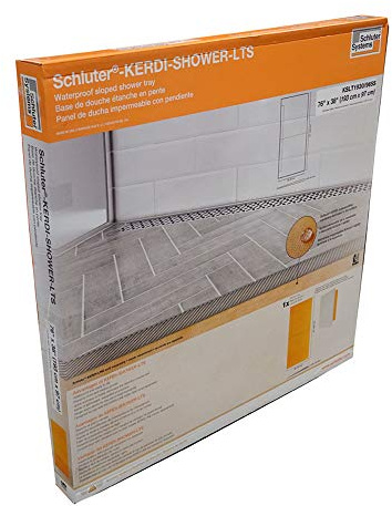 Schluter Kerdi Prefabricated Sloped Shower Tray - Waterproof, Ready to Tile - Lightweight Polystyrene, 76 Length, 38 Width, Long Side Outlet Position - KSLT1930/965S