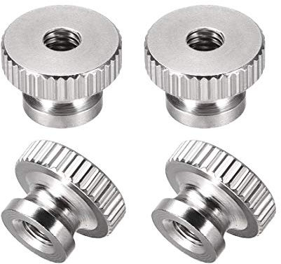 sourcing map Moleteadas Tuercas - M4 Redondo Perillas con Acero Inoxidable 304-4 Pcs