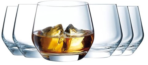 Cristal d'Arques Paris - Collection Ultime - 6 Verres à eau 35 cl en Cristallin - Brillance, Transparence et Haute Résistance - Fabriqués en France - Emballage renforcé, adapté à la vente en ligne