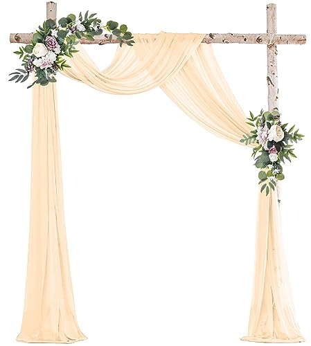 Ghope Cortina de Arco de Boda Transparente - Decoración de Fondo para Fotografía, Fiesta, Ceremonia - Tul Transversal