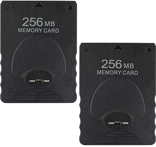 whiteeeen 2pcs 256MB Memory Card for PS2 PlayStation 2, High Speed Game Memory Card