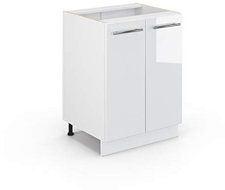 Vicco Midischrank Fame-Line, Weiß Hochglanz/Weiß, 60 x 81.6 cm ohne Arbeitsplatte