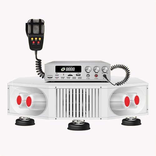 STMKB 1200W Car Megaphone, Outdoor Roof Advertising Speaker with Bluetooth Amplifier and Megaphone, Supports Recording/USB/TF Card Playback, 8 Tweeters + 4 Woofers, 360° Sound